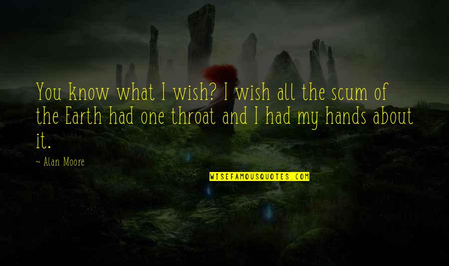 Wish I Had You Quotes By Alan Moore: You know what I wish? I wish all