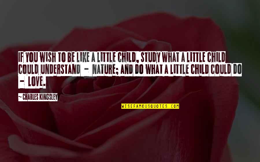Wish You Could Understand My Love Quotes By Charles Kingsley: If you wish to be like a little