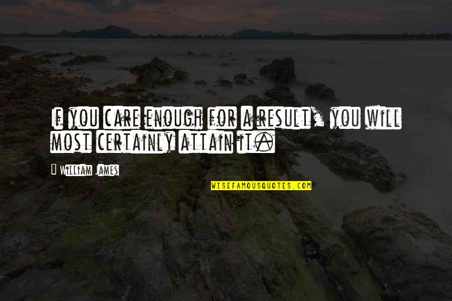 Wish You Could Understand My Love Quotes By William James: If you care enough for a result, you