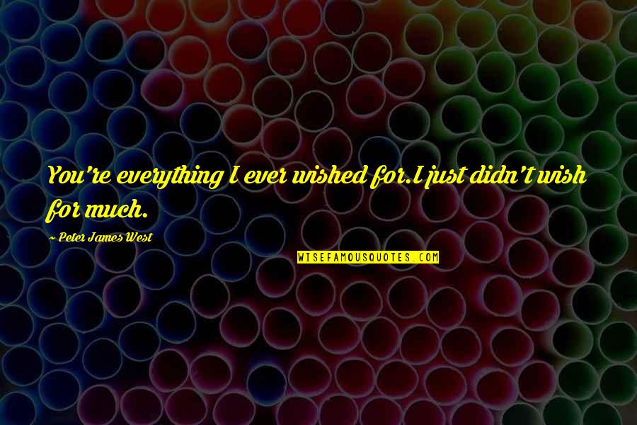 Wished And Wish Quotes By Peter James West: You're everything I ever wished for.I just didn't