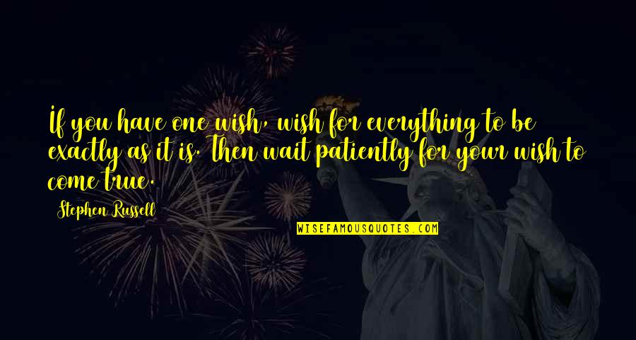 Wishes For You Quotes By Stephen Russell: If you have one wish, wish for everything