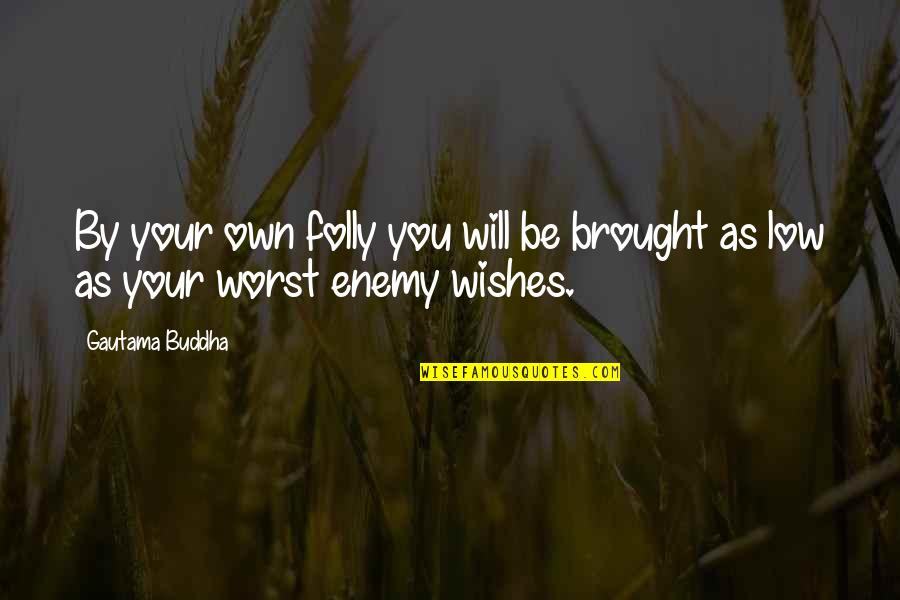 Wishes Quotes By Gautama Buddha: By your own folly you will be brought