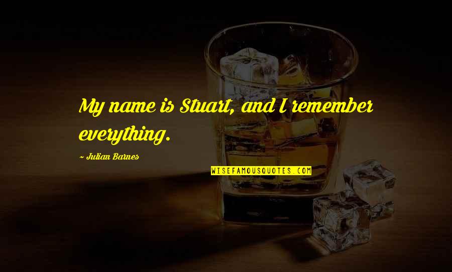 Wishful Thoughts Quotes By Julian Barnes: My name is Stuart, and I remember everything.