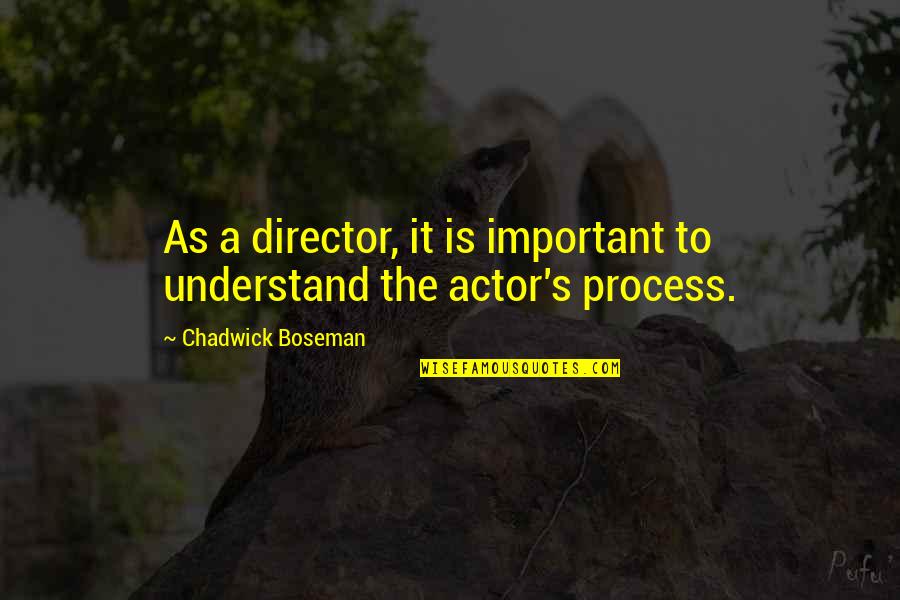 Wishing Safe Travels Quotes By Chadwick Boseman: As a director, it is important to understand