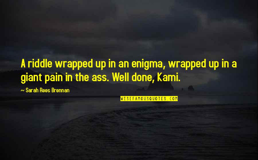 Wishing Someone The Best Quotes By Sarah Rees Brennan: A riddle wrapped up in an enigma, wrapped