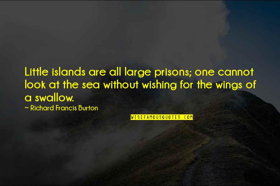 Wishing The Best For Your Ex Quotes By Richard Francis Burton: Little islands are all large prisons; one cannot