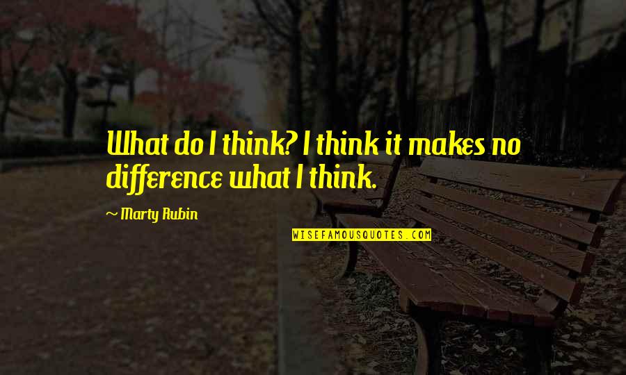 Wishing You A Blessed Week Quotes By Marty Rubin: What do I think? I think it makes