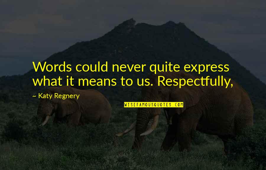 Wishy Washy Crushes Quotes By Katy Regnery: Words could never quite express what it means
