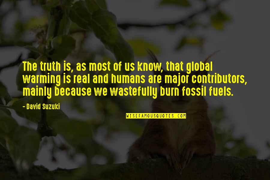 Wistala Quotes By David Suzuki: The truth is, as most of us know,