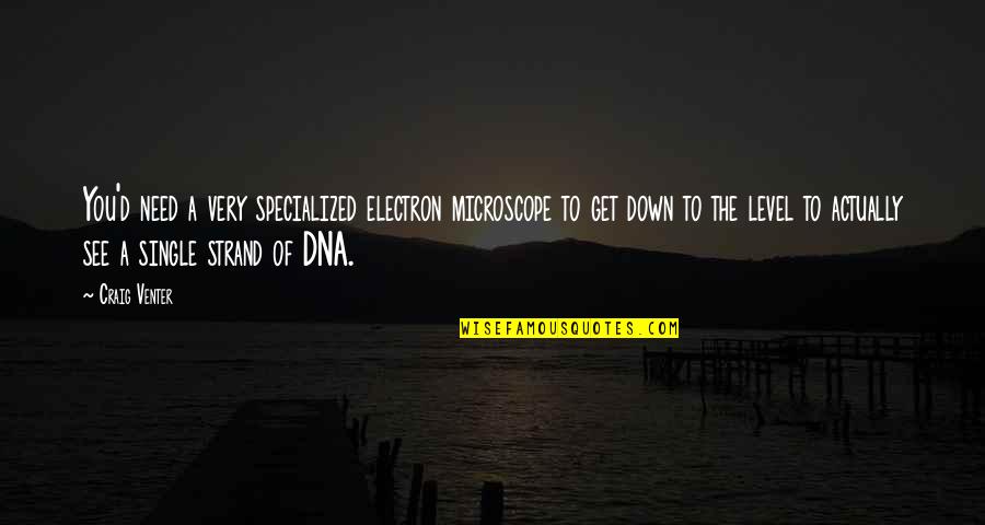 Witchel Lotion Quotes By Craig Venter: You'd need a very specialized electron microscope to Witchel Lotion Quotes By Craig Venter: You'd need a very specialized electron microscope to