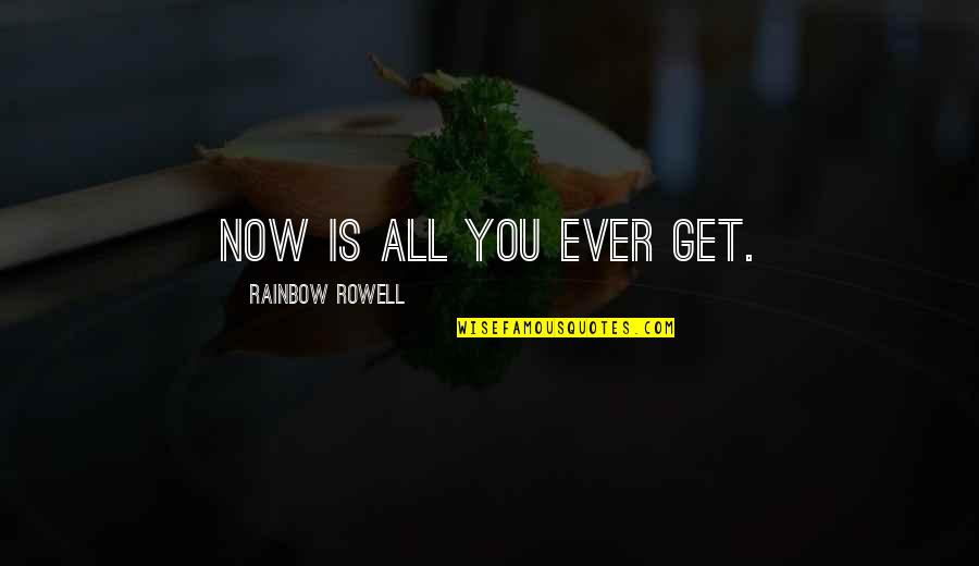 Witches And Black Cats Quotes By Rainbow Rowell: Now is all you ever get.