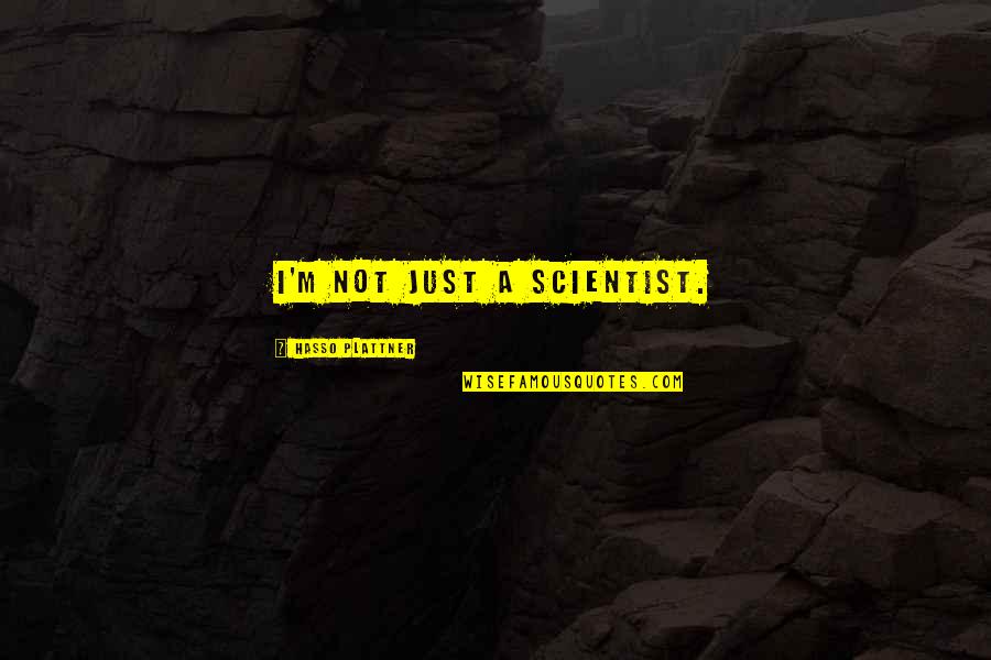 Witchlike Quotes By Hasso Plattner: I'm not just a scientist.