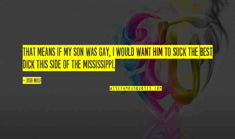 With Him By My Side Quotes By Josh Wolf: That means if my son was gay, I