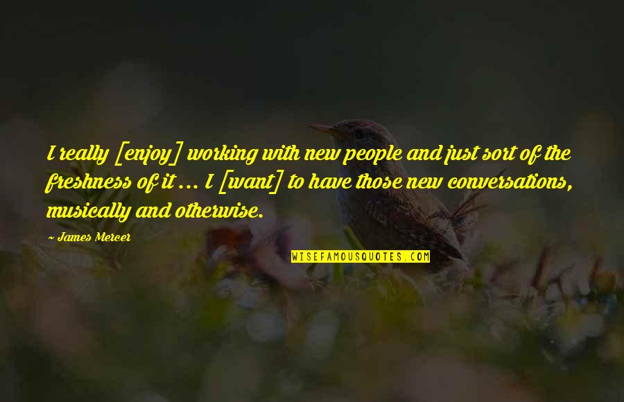 With Or Without Conversation Quotes By James Mercer: I really [enjoy] working with new people and