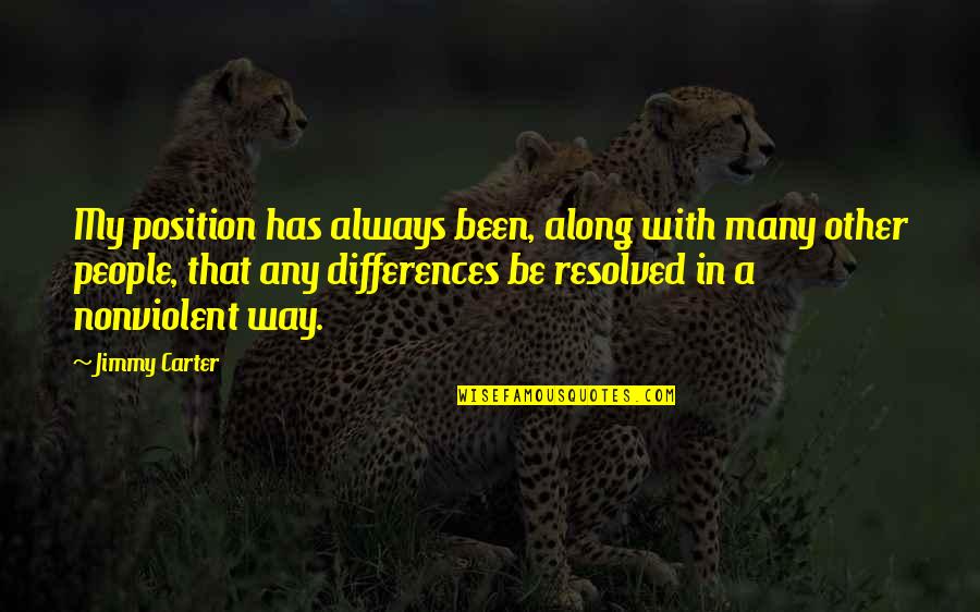 With Other Quotes By Jimmy Carter: My position has always been, along with many With Other Quotes By Jimmy Carter: My position has always been, along with many