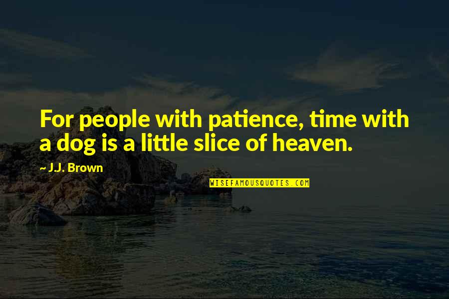 With Patience Quotes By J.J. Brown: For people with patience, time with a dog