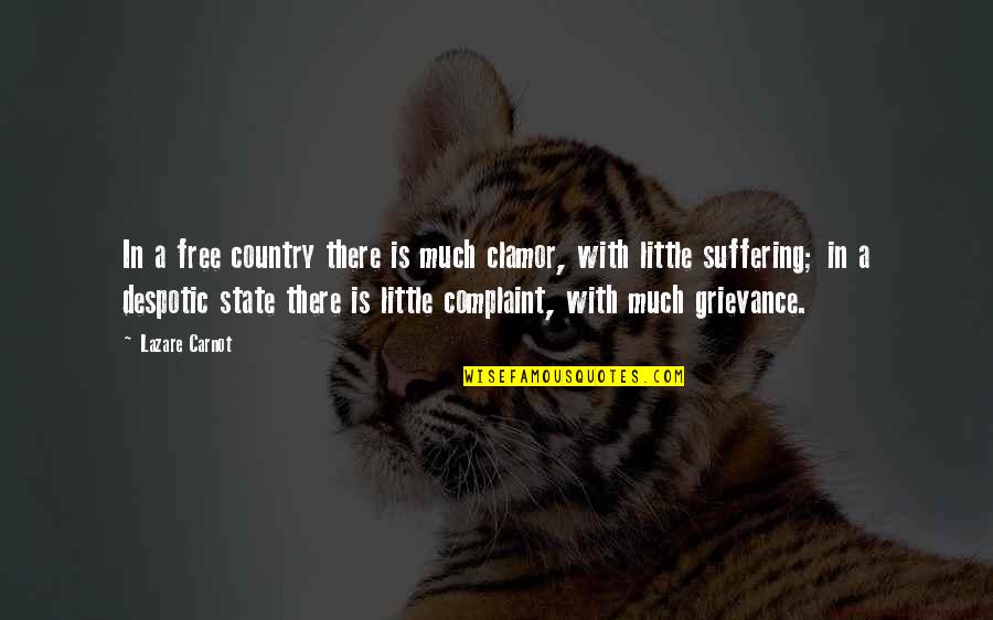 With Suffering Quotes By Lazare Carnot: In a free country there is much clamor,