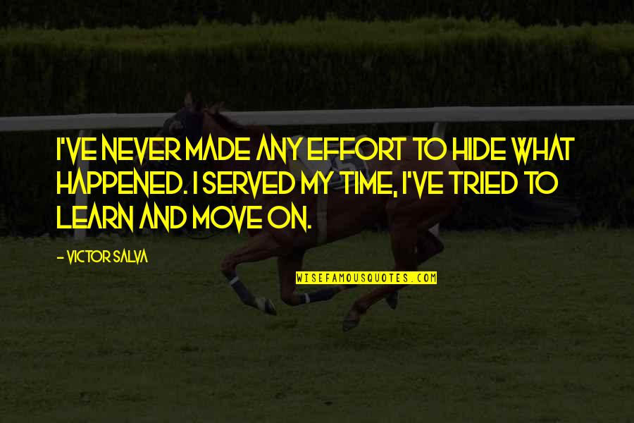 With Time You Learn Quotes By Victor Salva: I've never made any effort to hide what With Time You Learn Quotes By Victor Salva: I've never made any effort to hide what