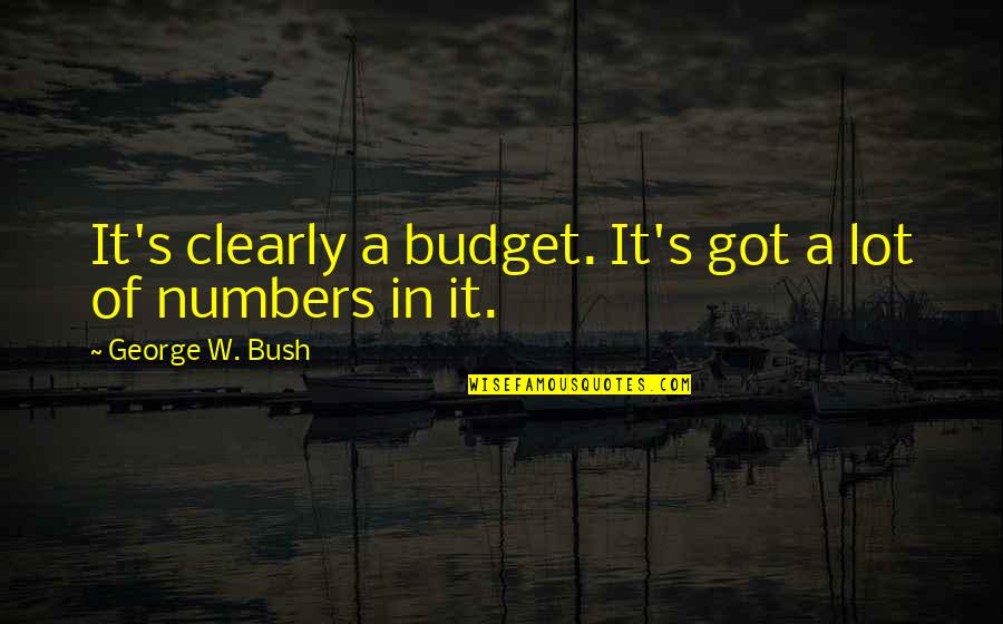 Withholding Forgiveness Quotes By George W. Bush: It's clearly a budget. It's got a lot