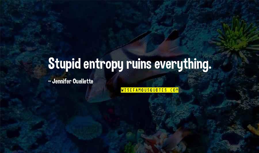 Within The Ruins Quotes By Jennifer Ouellette: Stupid entropy ruins everything.