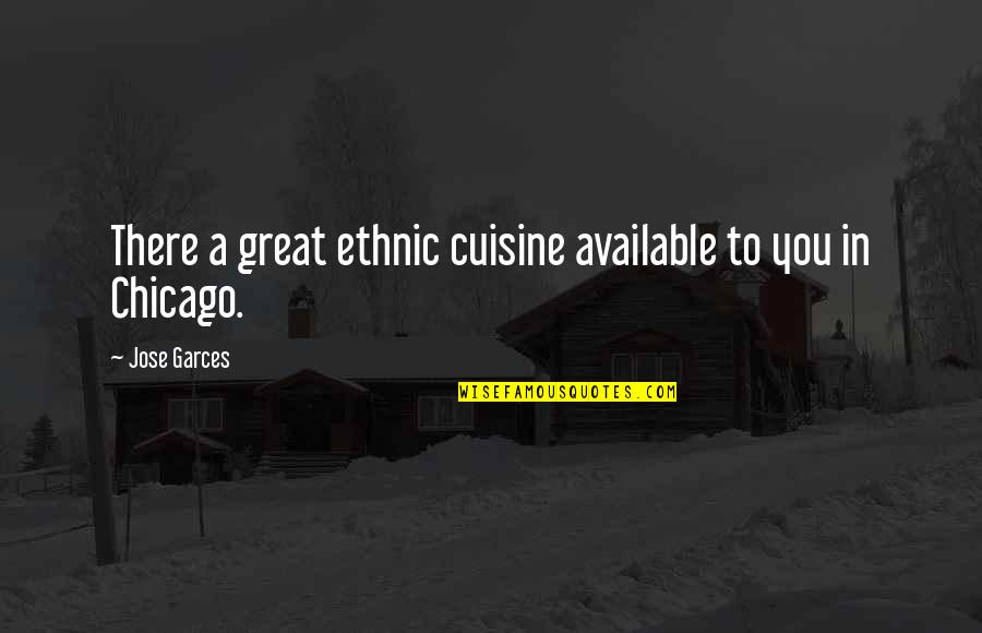Withme Health Quotes By Jose Garces: There a great ethnic cuisine available to you