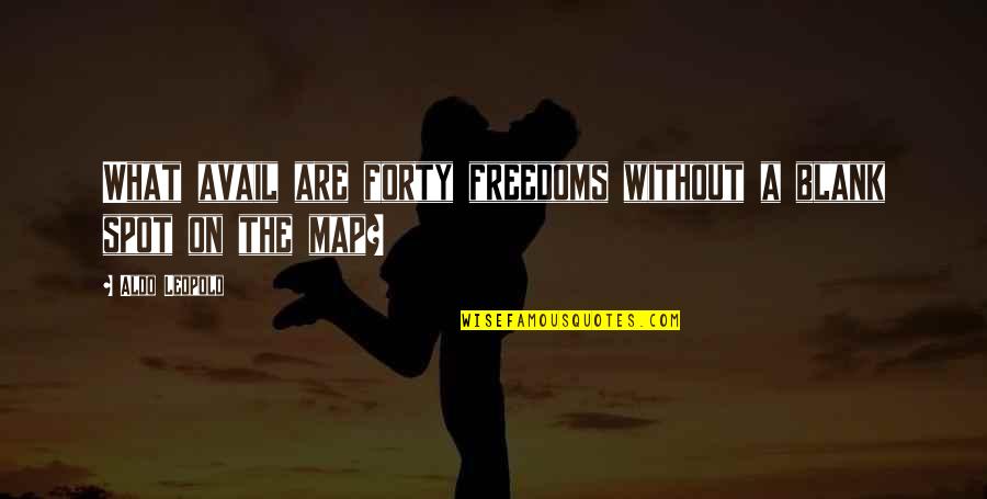 Without A Map Quotes By Aldo Leopold: What avail are forty freedoms without a blank