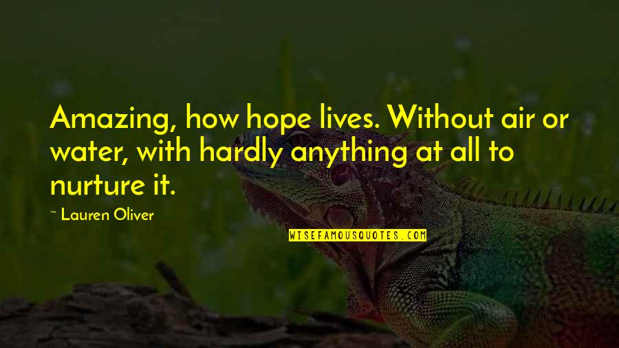 Without Air Quotes By Lauren Oliver: Amazing, how hope lives. Without air or water,