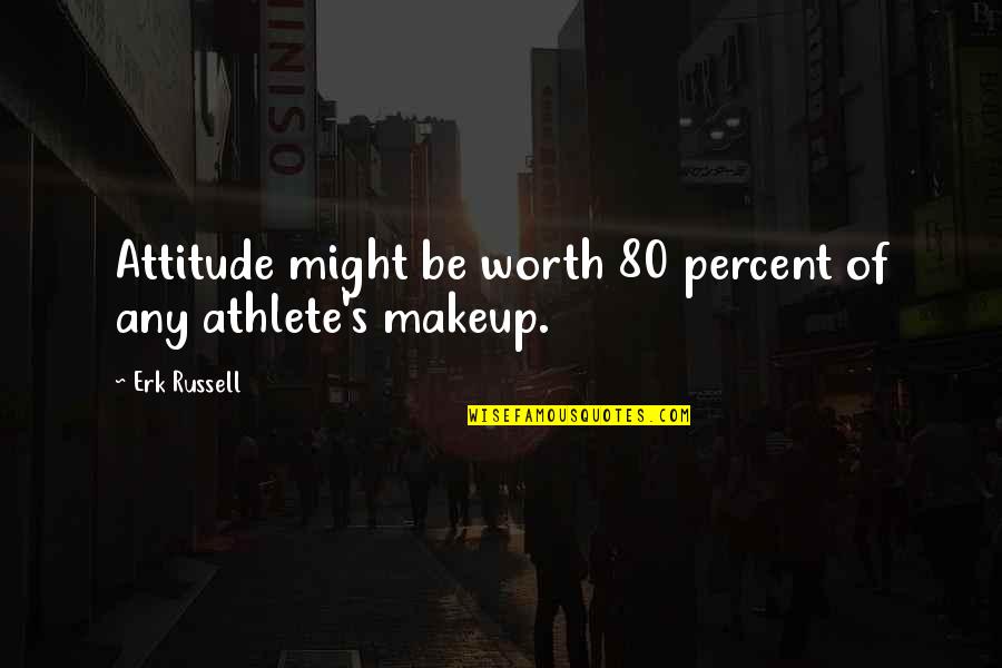 Without Makeup Quotes By Erk Russell: Attitude might be worth 80 percent of any