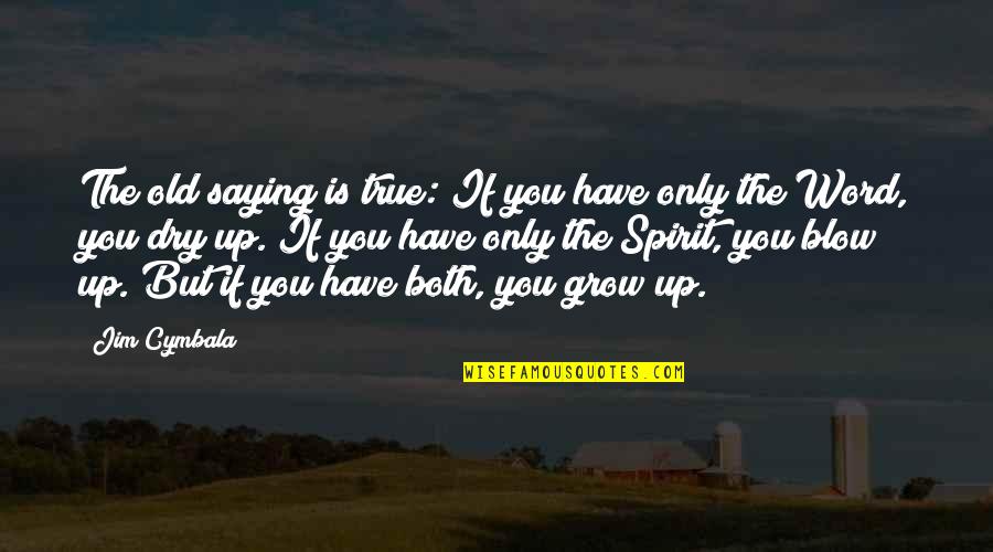 Without Saying A Word Quotes By Jim Cymbala: The old saying is true: If you have