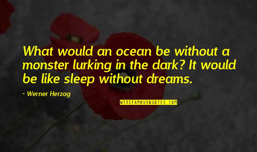 Without Sleep Quotes By Werner Herzog: What would an ocean be without a monster