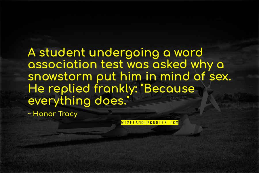 Without Word Of Honor Quotes By Honor Tracy: A student undergoing a word association test was