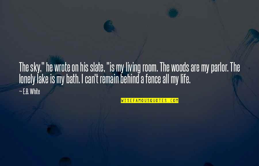 Without You I Am Lonely Quotes By E.B. White: The sky," he wrote on his slate, "is