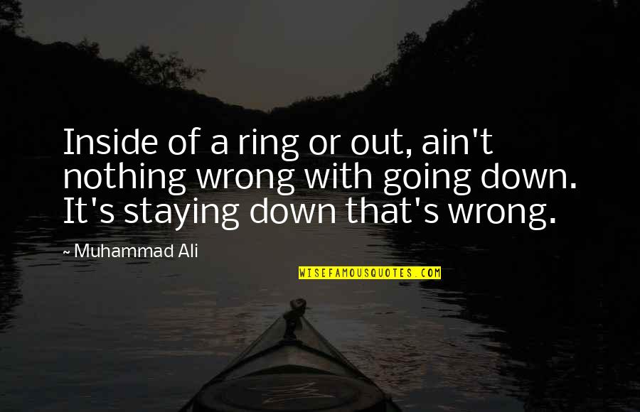 With'ring Quotes By Muhammad Ali: Inside of a ring or out, ain't nothing