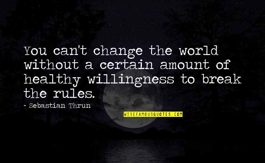 Witkin Quotes By Sebastian Thrun: You can't change the world without a certain