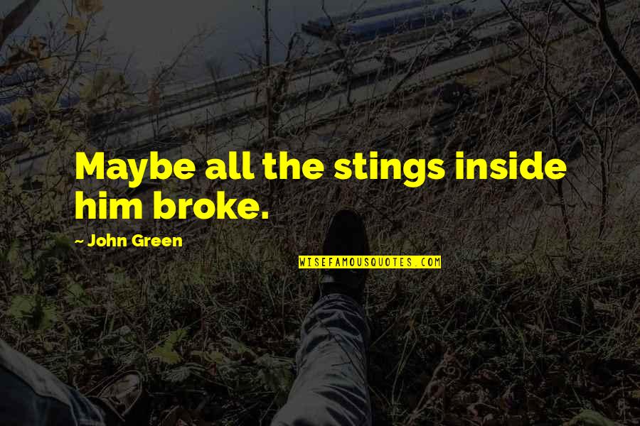 Witless Tv Quotes By John Green: Maybe all the stings inside him broke.