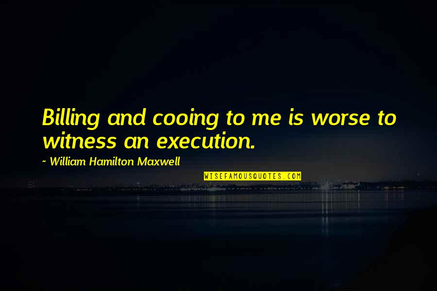 Witness Me Quotes By William Hamilton Maxwell: Billing and cooing to me is worse to