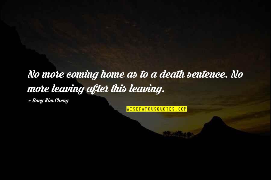 Witnessing A Miracle Quotes By Boey Kim Cheng: No more coming home as to a death