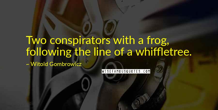 Witold Gombrowicz quotes: Two conspirators with a frog, following the line of a whiffletree.