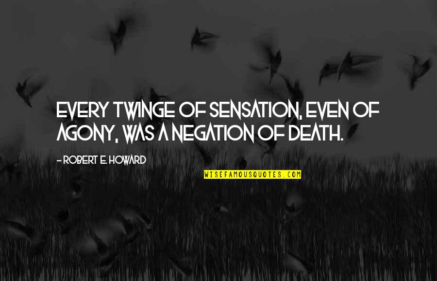 Witticism Quotes By Robert E. Howard: Every twinge of sensation, even of agony, was