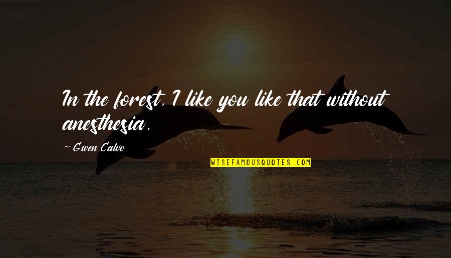 Wittner Pegs Quotes By Gwen Calvo: In the forest, I like you like that