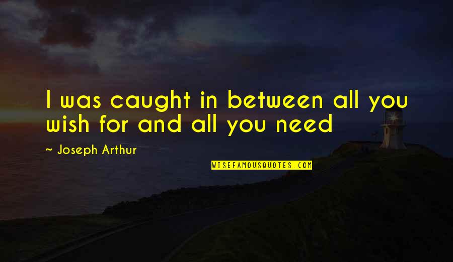 Wittstock Battle Quotes By Joseph Arthur: I was caught in between all you wish Wittstock Battle Quotes By Joseph Arthur: I was caught in between all you wish