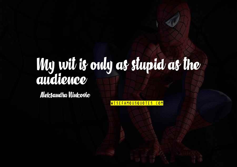 Witty Quotes By Aleksandra Ninkovic: My wit is only as stupid as the