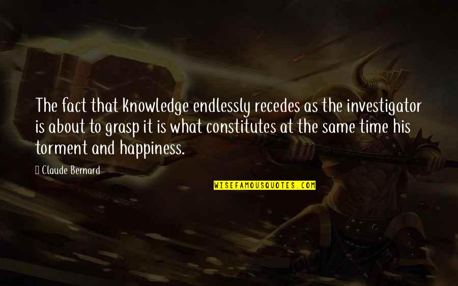 Witty Work Quotes By Claude Bernard: The fact that knowledge endlessly recedes as the