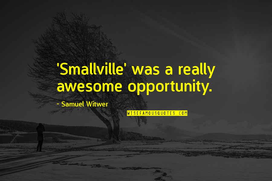 Witwer Quotes By Samuel Witwer: 'Smallville' was a really awesome opportunity.