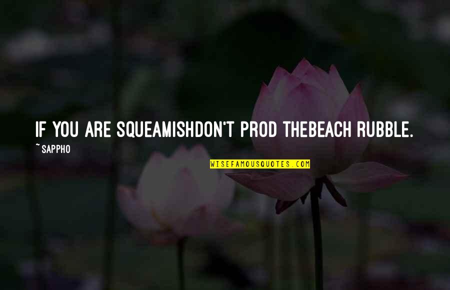 Witzel Jejunostomy Quotes By Sappho: If you are squeamishDon't prod thebeach rubble.