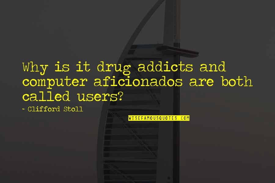 Witzend Quotes By Clifford Stoll: Why is it drug addicts and computer aficionados