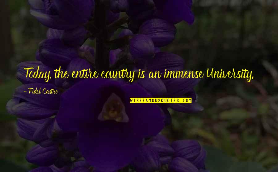Wives Funny Quotes By Fidel Castro: Today, the entire country is an immense University. Wives Funny Quotes By Fidel Castro: Today, the entire country is an immense University.