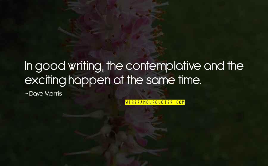 Wiwid Quotes By Dave Morris: In good writing, the contemplative and the exciting