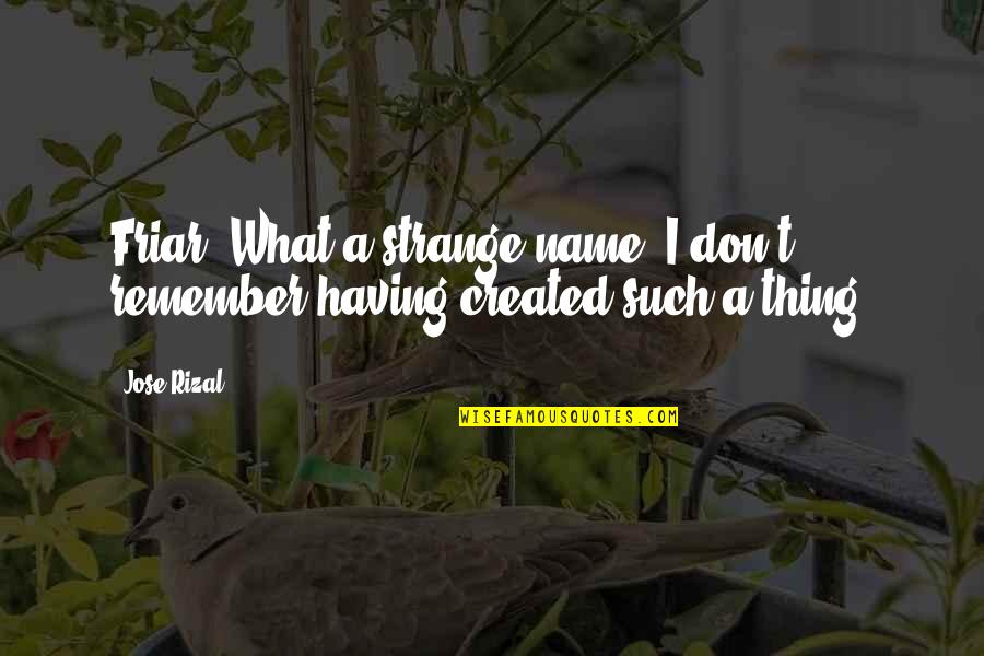 Wiwiek Abidin Quotes By Jose Rizal: Friar! What a strange name. I don't remember