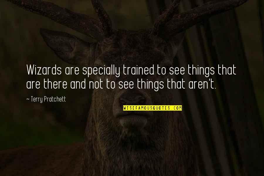 Wizards Quotes By Terry Pratchett: Wizards are specially trained to see things that